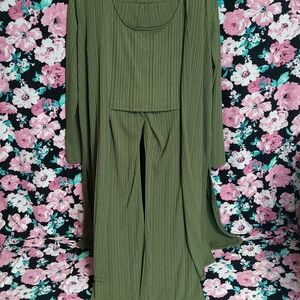 Iris Olive Green Women's Jumpsuit 3 Piece Set S: Large *Preowned*